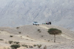 4X4 parked on a hill in the mountains