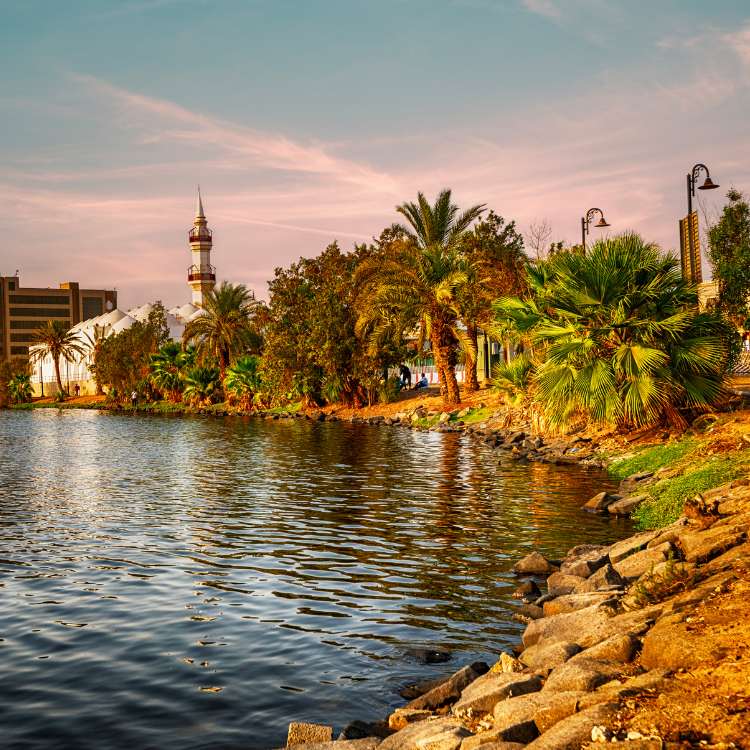 old buildings and corniche in jeddah